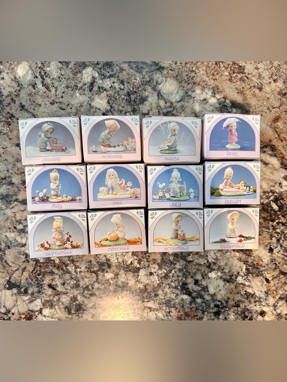 Precious Moments - 1989 Miniature Monthly Figurines - Brand new!
